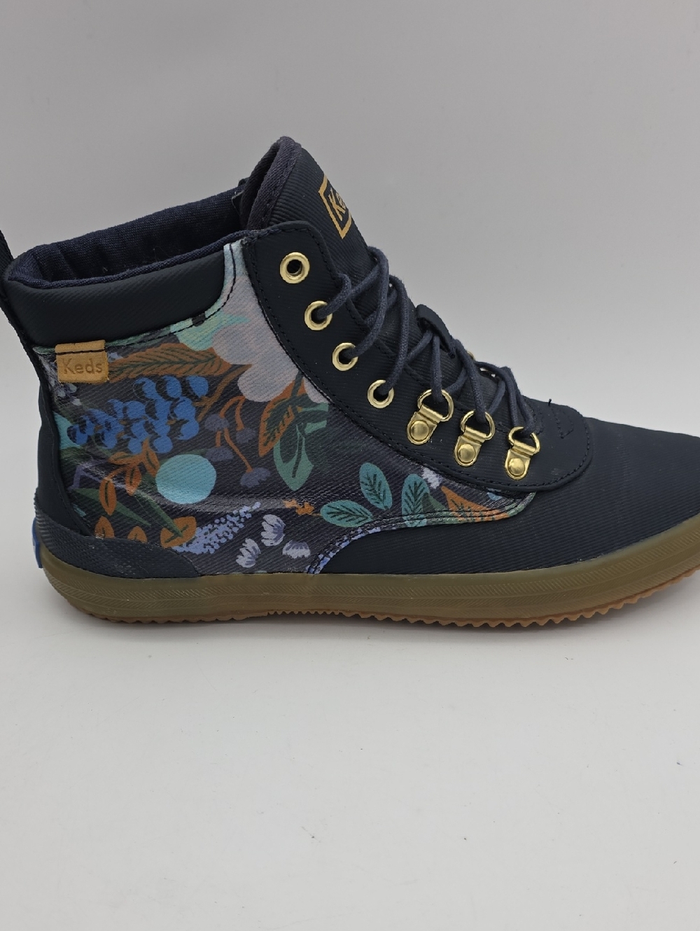 Keds x Rifle Paper Co. Scout Boots Navy Floral Size 9 Sneakers Shoeskey - Picture 7 of 10